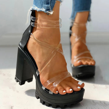 High Chunky Heel Lightweight Sandals Gladiator Sandal