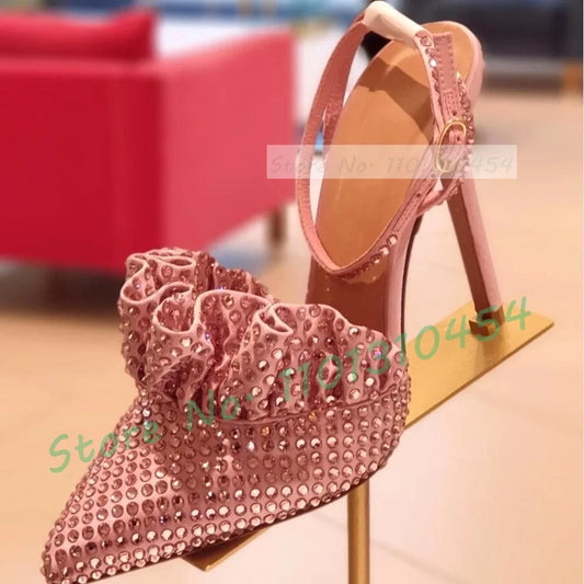 Sparkly Crystal Ruffles Sandals