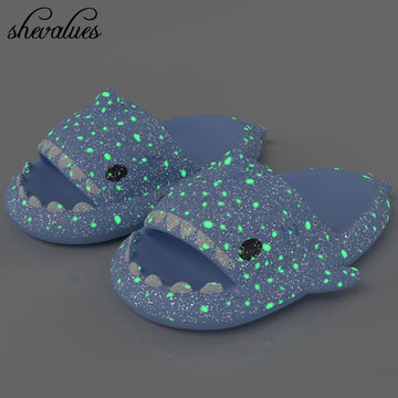 Starry Shark Slippers  Night Light Slides