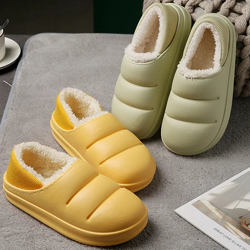 Waterproof Warm Plush Non-Slip Couple Slippers