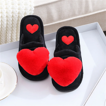 Indoor Warm Slippers Cute Heart Pattern Non-slip