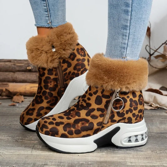 Cold-proof and Warm Leopard Print Boots