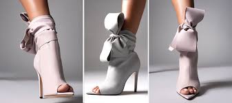 Stiletto Bow Strap Peep-Toe Ankle Boots