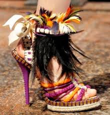 Colorful Feather Knitted Hemp Rope Design Sandals