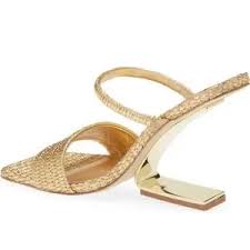 Ankle Strap Golden Solid Sexy Elegant Sandal